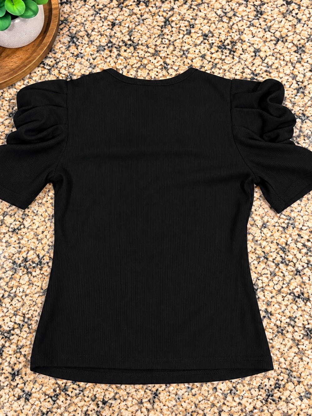Ribbed Puff Sleeve Tee for Kids
